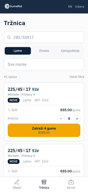 GumaNet mobilna tržišnica